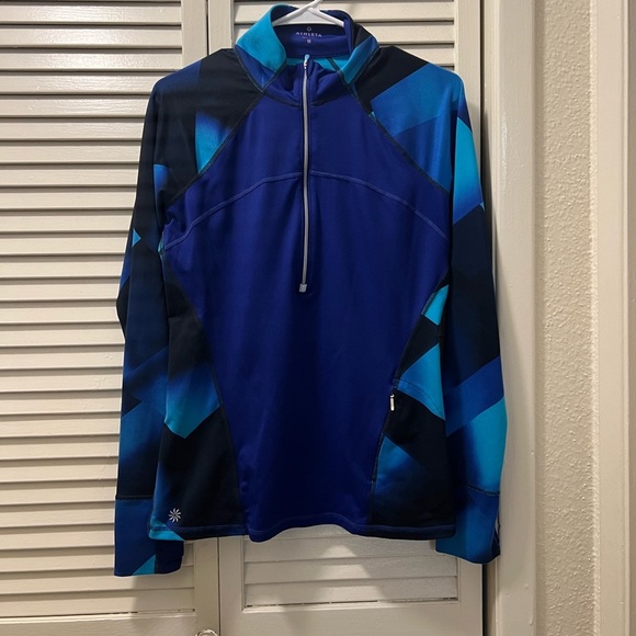 Athleta "Running Wild" 1/2 Zip Pullover Jacket Blue Women's - Picture 1 of 8